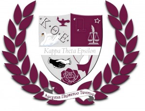 The shield of Kappa Theta Epsilon, a professional interest LGBT sorority